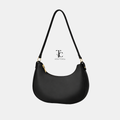Black women's shoulder bag featuring stylish design and adjustable strap, perfect for casual or formal wear.