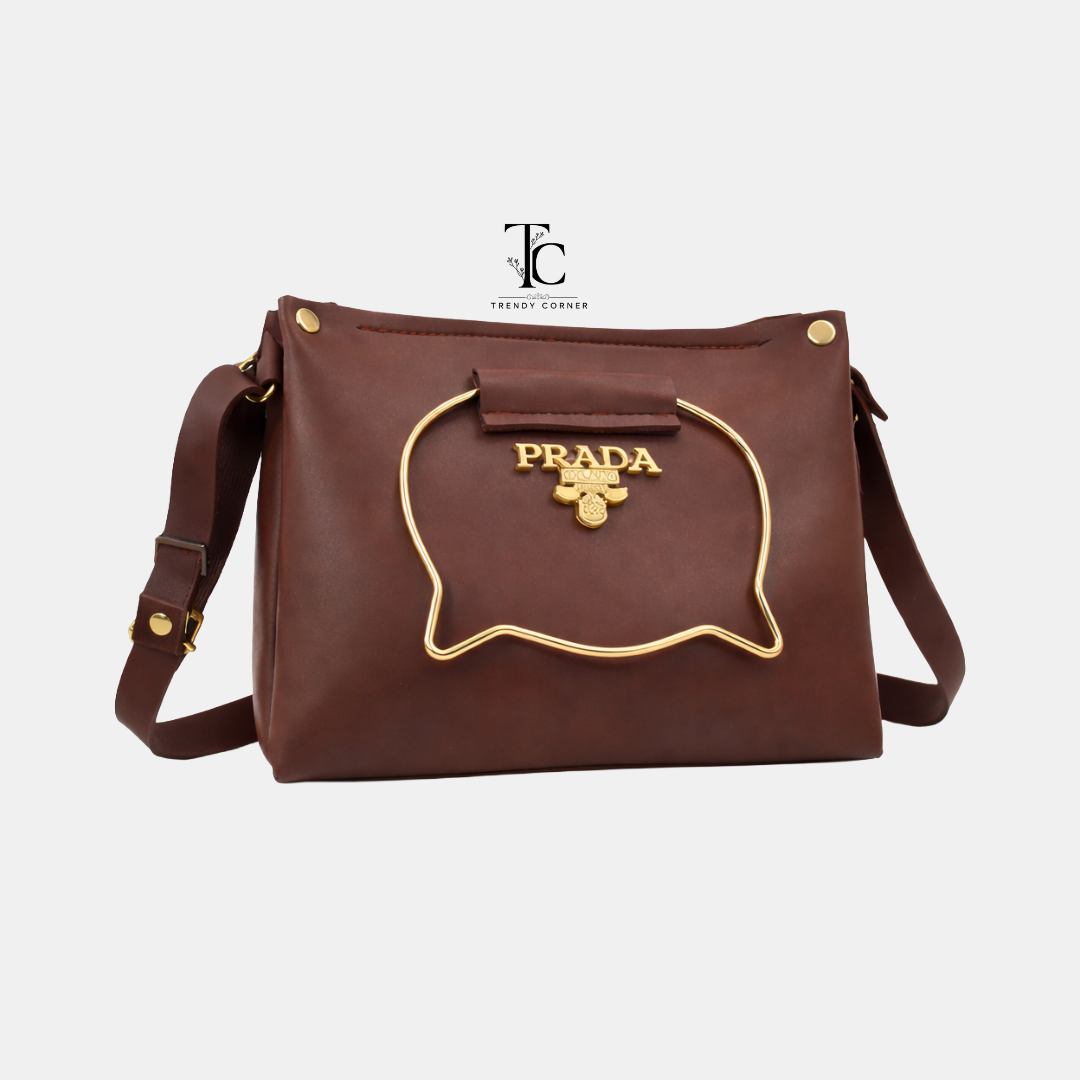 Chocolate-colored women's shoulder bag from Trendyspot.pk with a sleek design and adjustable strap.