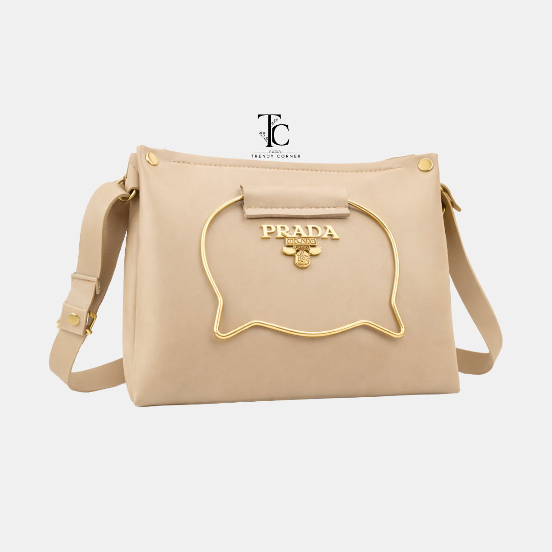 Women's SKIN CAT shoulder bag by Trendyspot.pk featuring a sleek leather design with a top handle and adjustable strap.